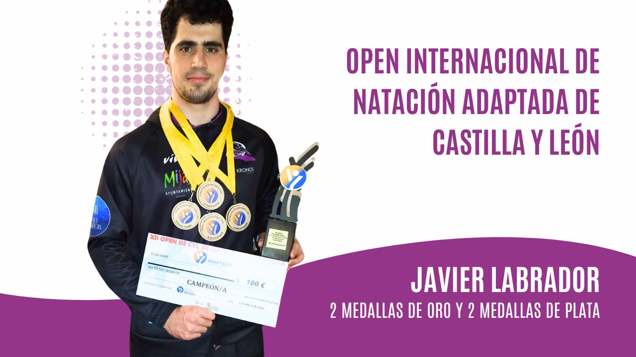 Javier Labrador en el Open Internacional de Natación Adaptada de Castilla y León